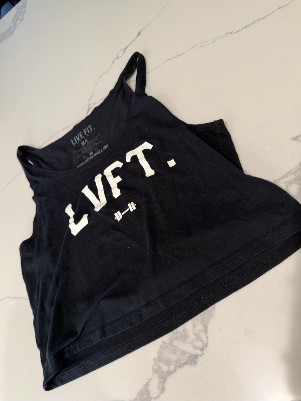 Live Fit. Apparel Black Cropped Logo Tank Top